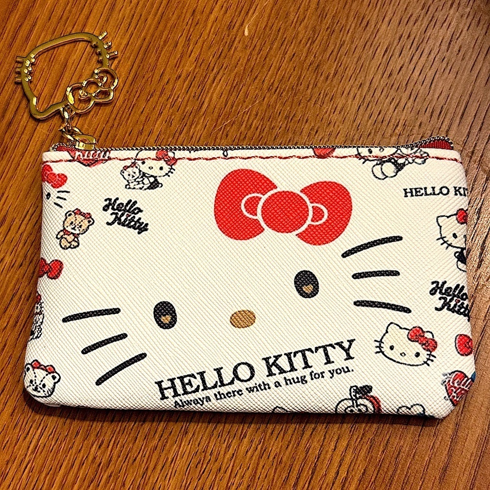 Adorable Unique Hello Kitty Coin Purse/Mini Pouch with Red Accents
